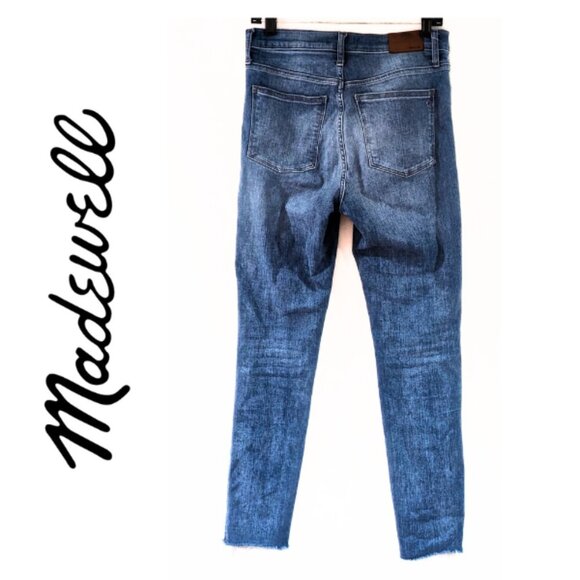 Madewell Women's 28 Mid-Rise Skinny Jeans Light Wash Torn Knee Denim - Picture 3 of 4